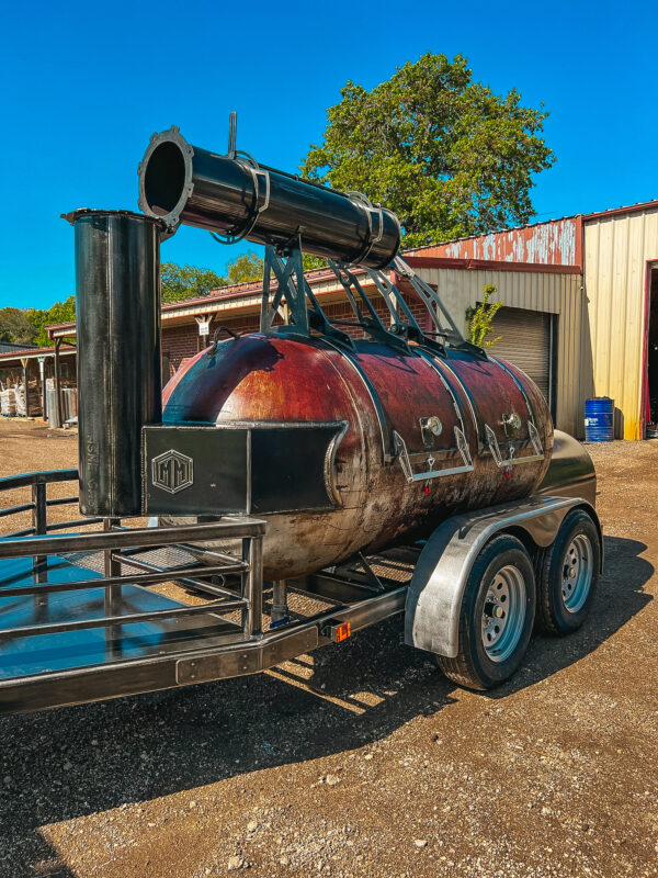 500 gallon offset trailer rustic finish